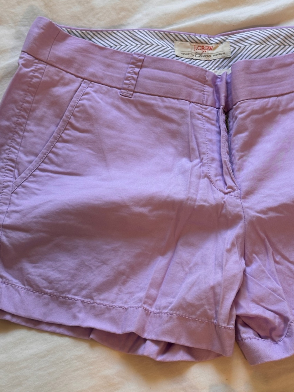 NWOT J Crew Chino Broken In Shorts - Lavender - 8